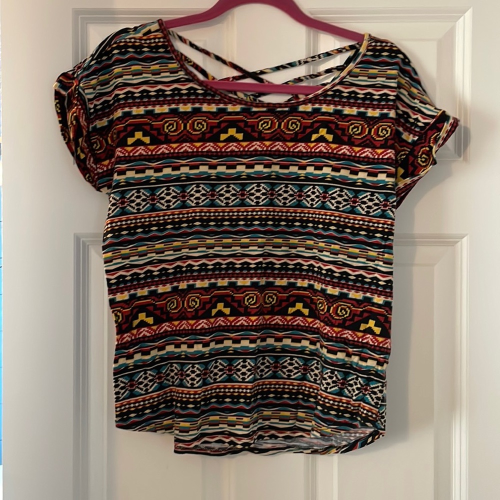 Forever 21, small, geometric print, criss cross back